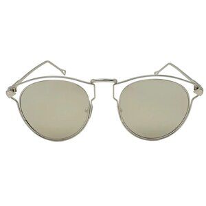 7036 | Silver Mirror Round Sunglasses with Silver Frame
